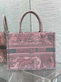 Medium Dior Book Tote M1296 Pink Toile de Jouy Embroidery