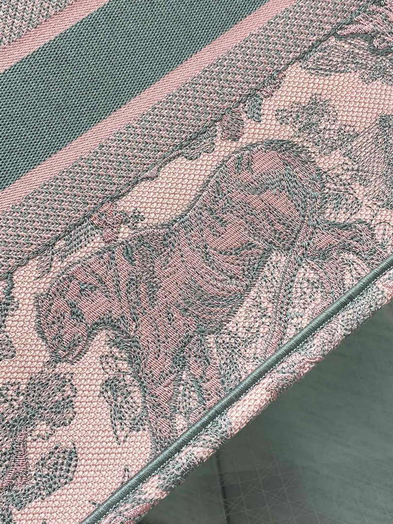 Medium Dior Book Tote M1296 Pink Toile de Jouy Embroidery