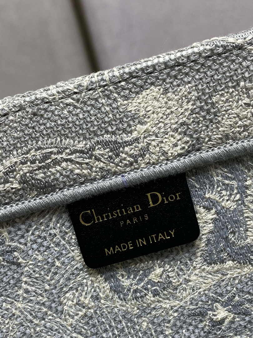 Medium Dior Book Tote M1296 Beige and Gray Toile de Jouy Embroidery