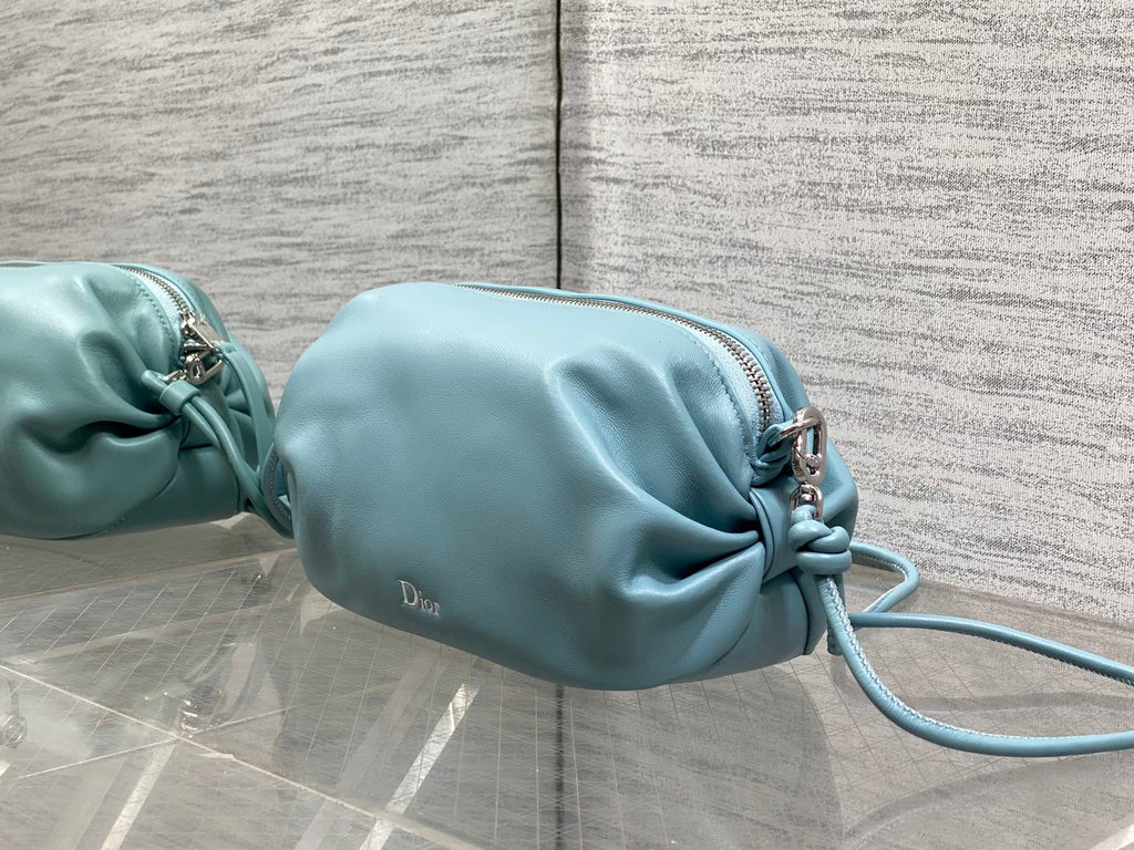 Dior Bow Pouch - Blue Supple Lambskin - S3900 - Default Title - View 7