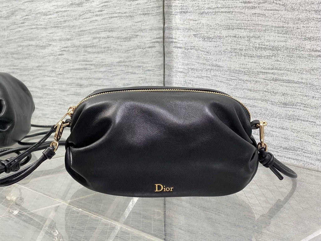 Dior Bow Pouch - Black Supple Lambskin - S3900 - Default Title - View 2