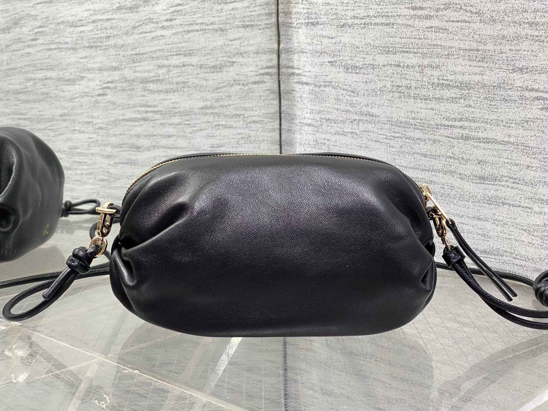 Dior Bow Pouch - Black Supple Lambskin - S3900 - Default Title - View 3