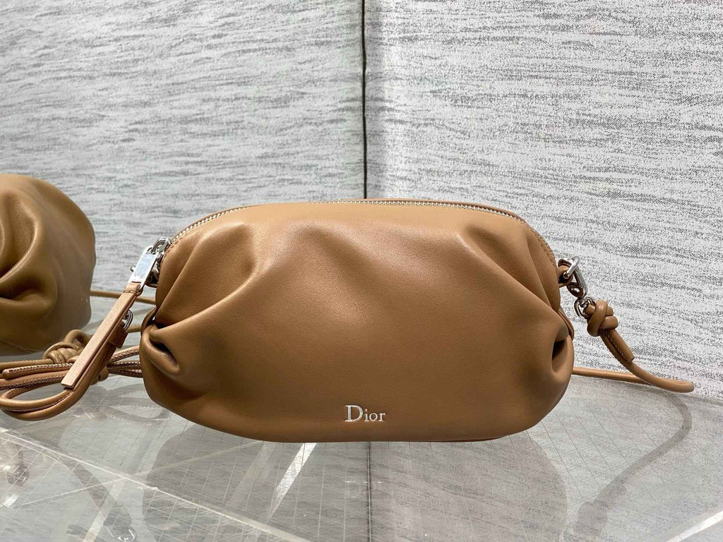 Dior Bow Pouch - Brown Supple Lambskin - S3900 - Default Title - View 2