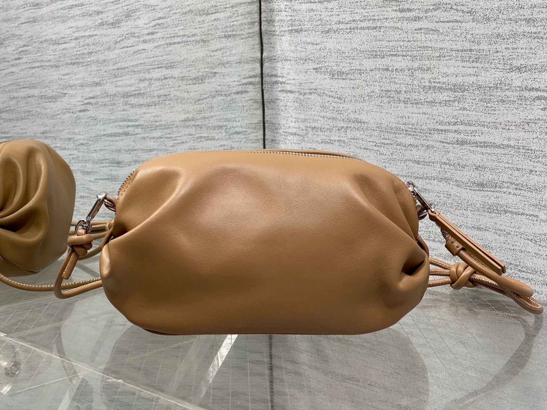 Dior Bow Pouch - Brown Supple Lambskin - S3900 - Default Title - View 3