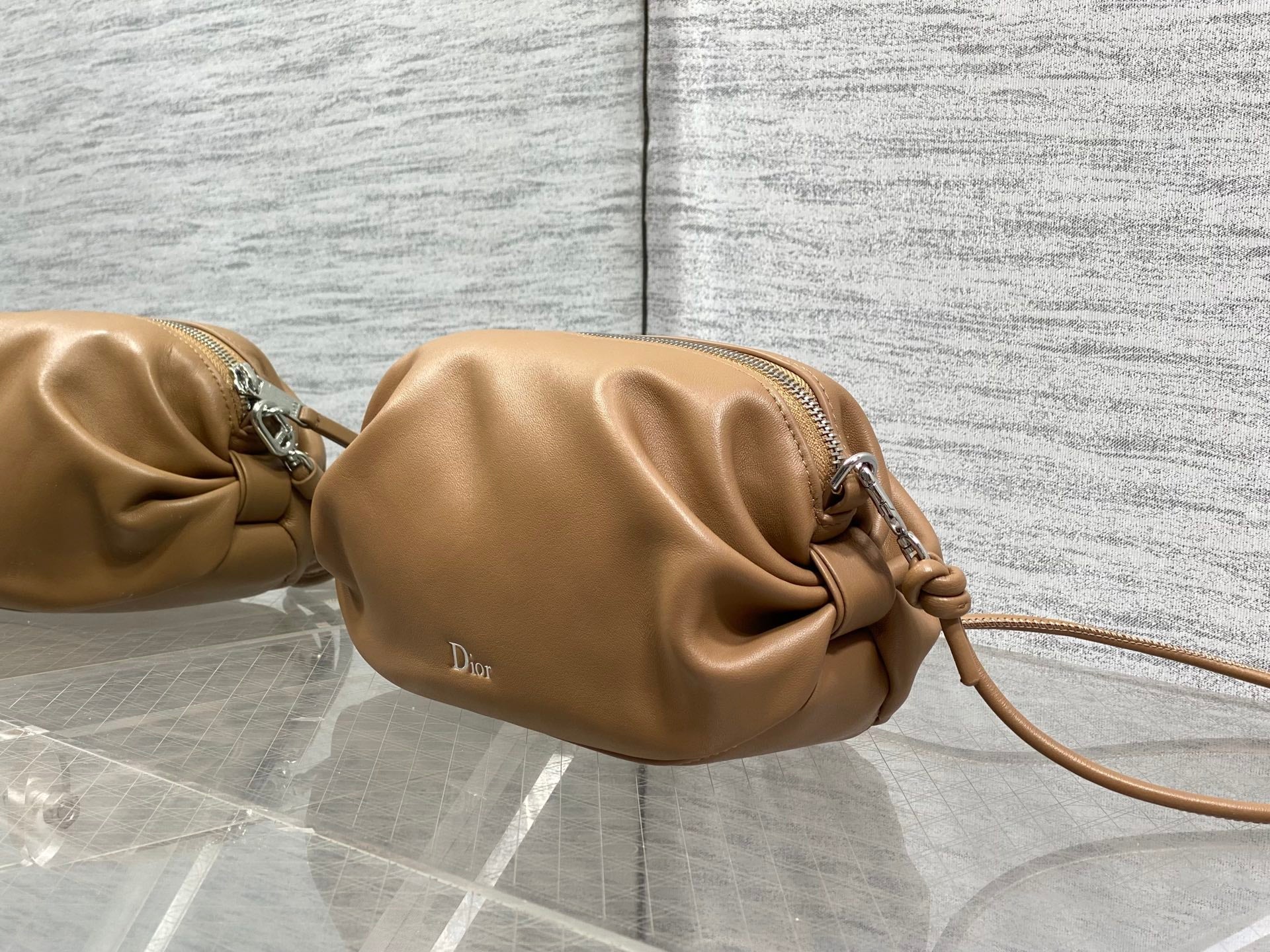 Dior Bow Pouch - Brown Supple Lambskin - S3900 - Default Title - View 6
