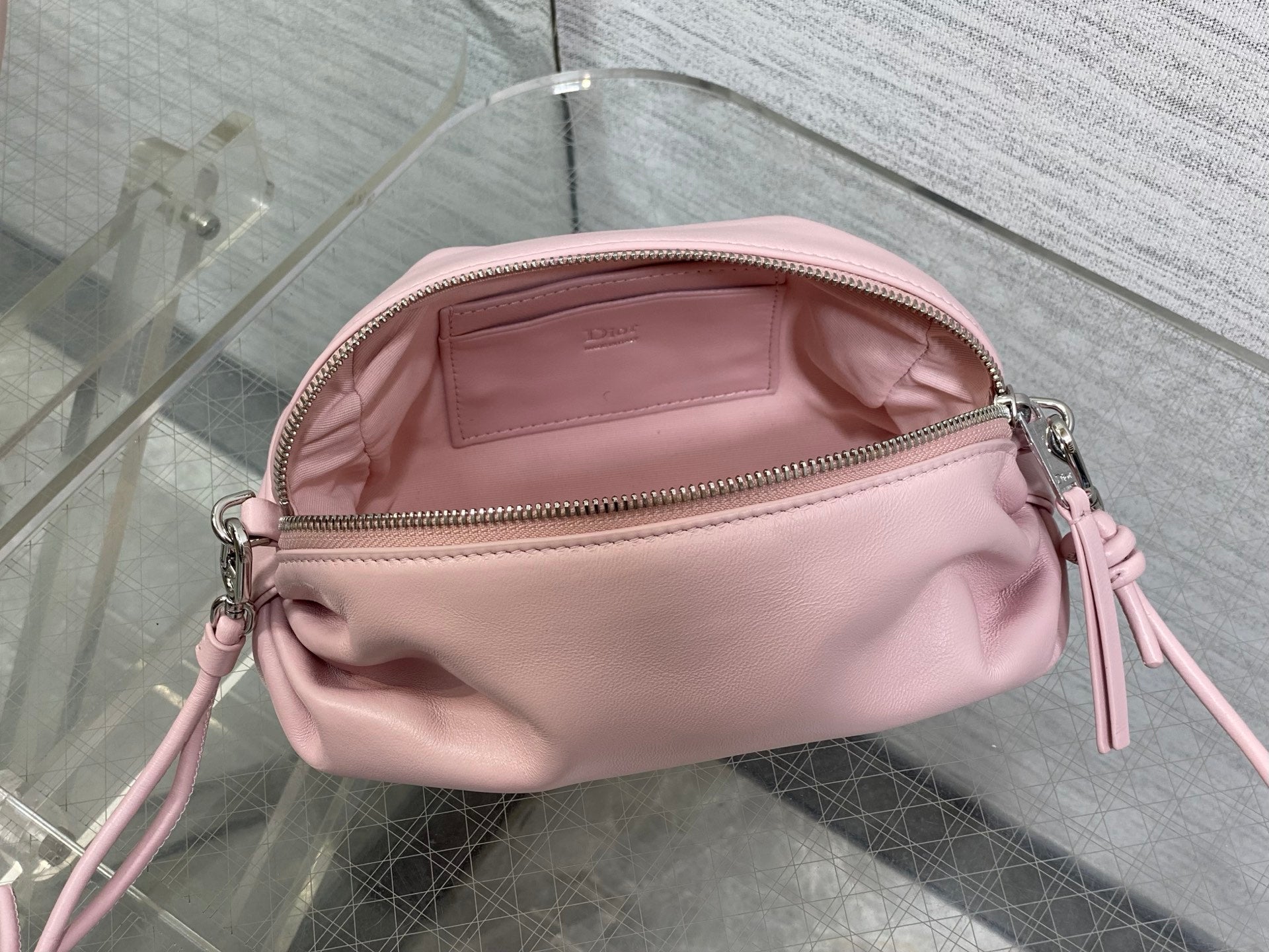 Dior Bow Pouch - Pink Supple Lambskin - S3900 - Default Title - View 9