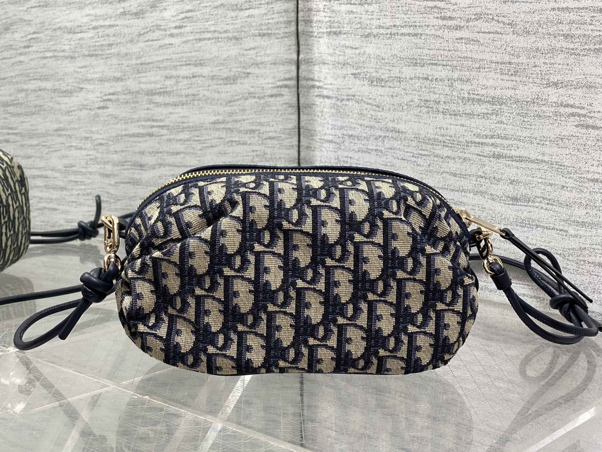 Dior Bow Pouch - Blue Oblique Jacquard - S3900 - Default Title - View 3