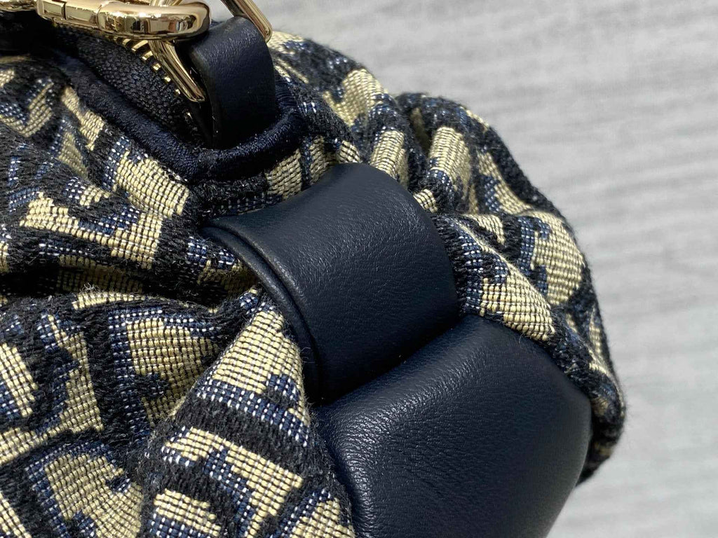 Dior Bow Pouch - Blue Oblique Jacquard - S3900 - Default Title - View 4