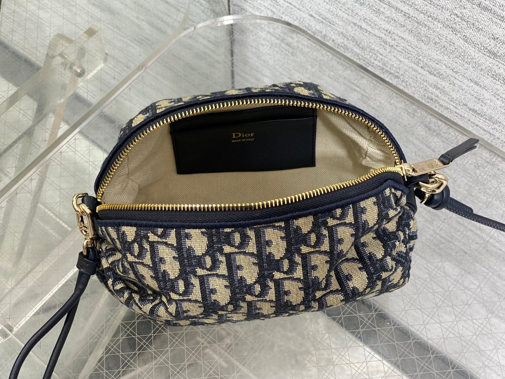 Dior Bow Pouch - Blue Oblique Jacquard - S3900 - Default Title - View 9