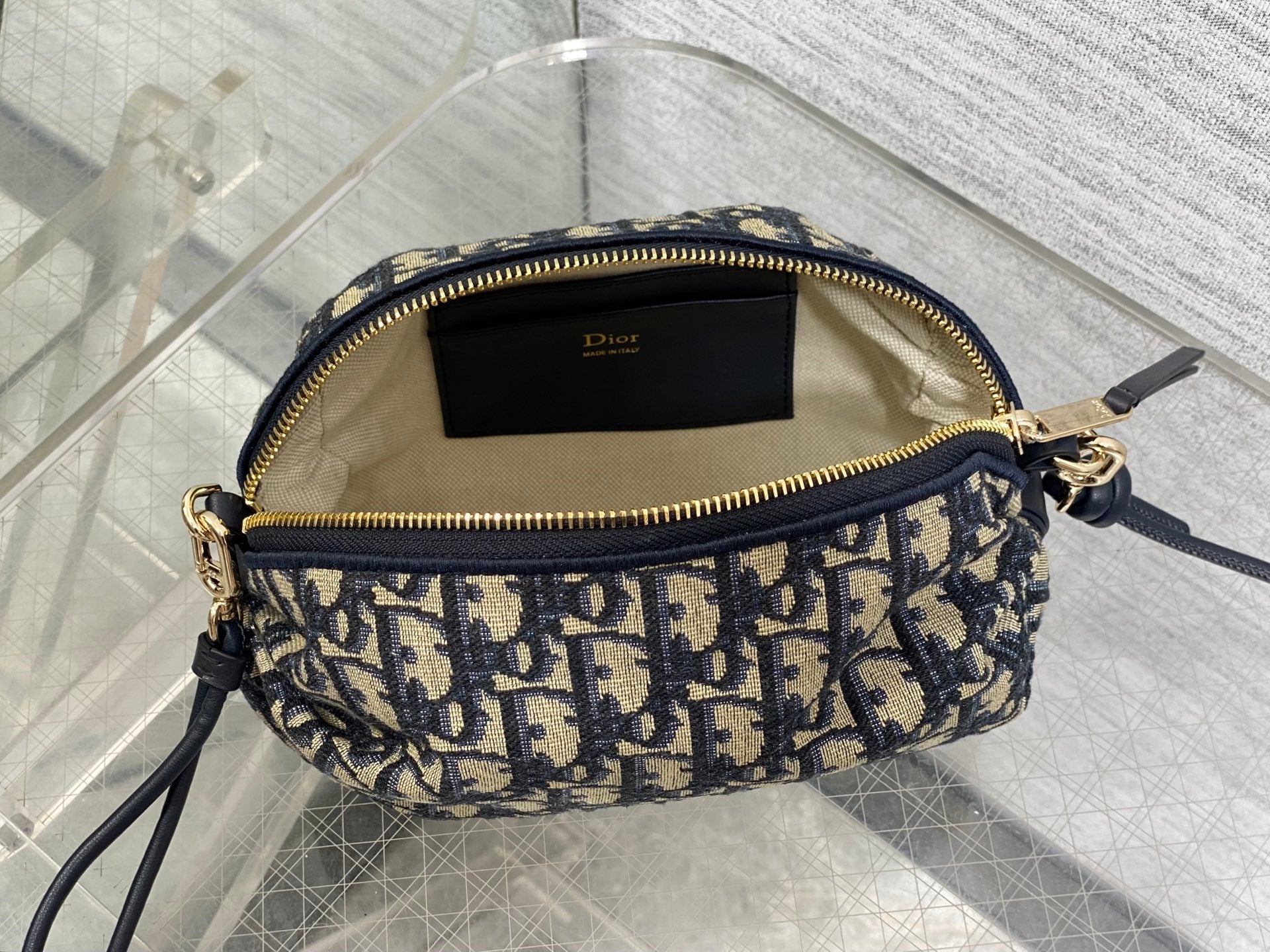 Dior Bow Pouch - Blue Oblique Jacquard - S3900 - Default Title - View 9