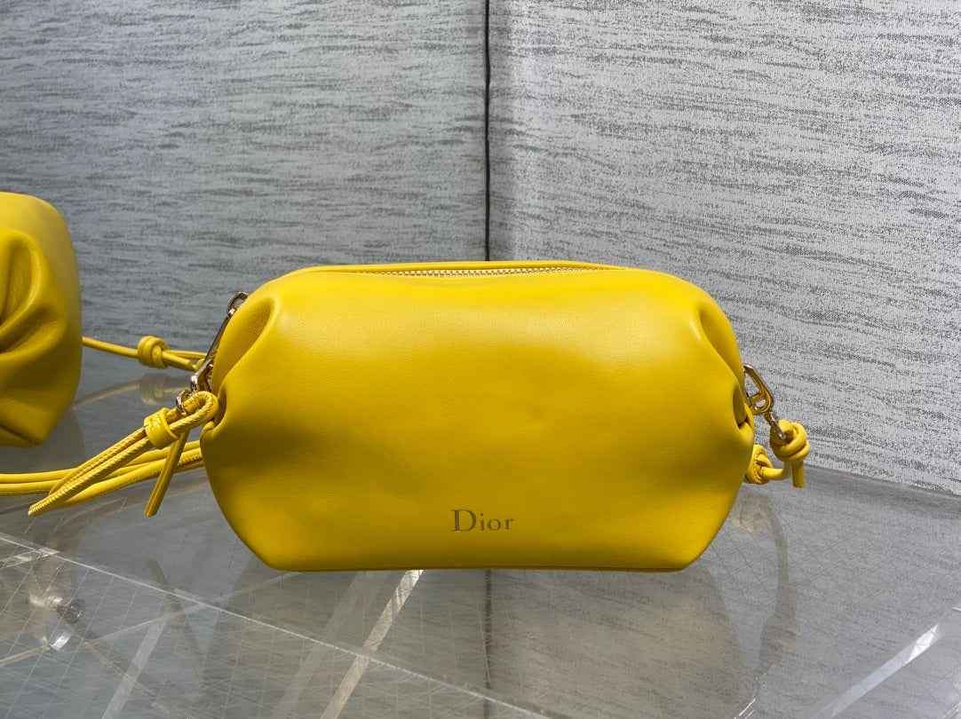 Dior Bow Pouch - Yellow Supple Lambskin - S3900 - Default Title - View 2