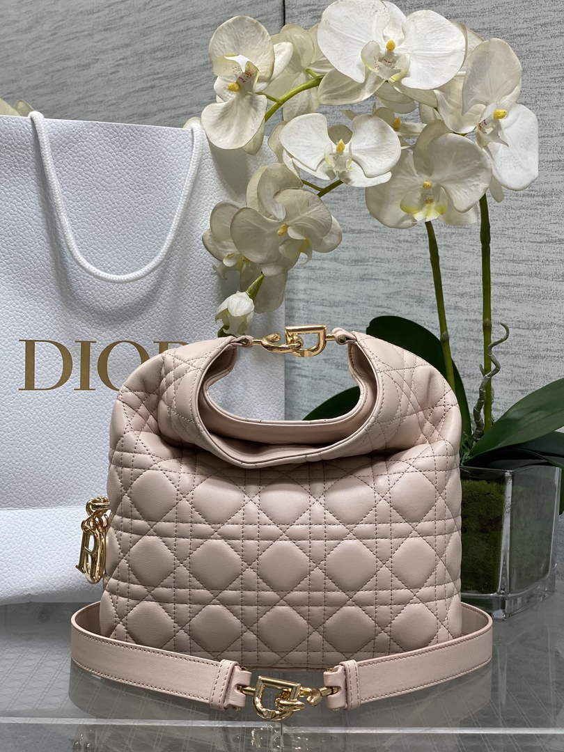 Dior Bucket Bag - Pink Macrocannage Calfskin M1538 - Default Title - View 1