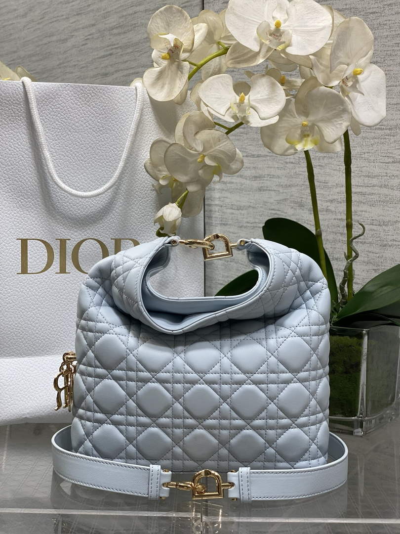 Dior Bucket Bag - Blue Macrocannage Calfskin M1538 - Default Title - View 1