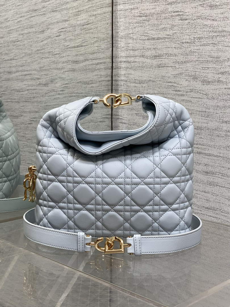 Dior Bucket Bag - Blue Macrocannage Calfskin M1538 - Default Title - View 3