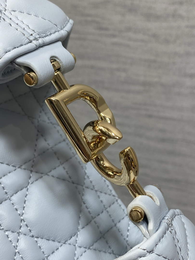 Dior Bucket Bag - Blue Macrocannage Calfskin M1538 - Default Title - View 7