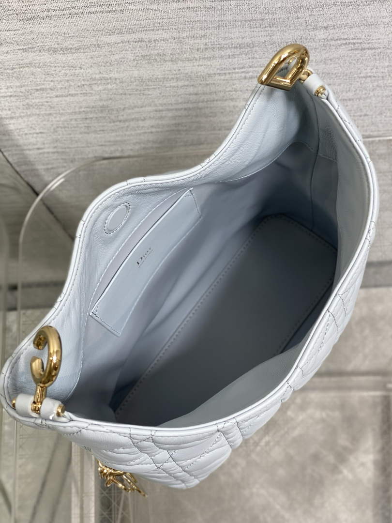 Dior Bucket Bag - Blue Macrocannage Calfskin M1538 - Default Title - View 9