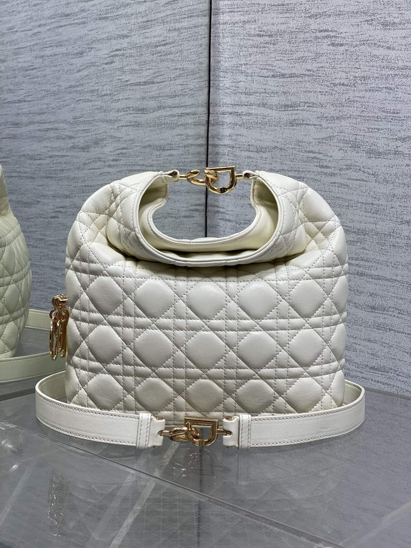 Dior Bucket Bag - White Macrocannage Calfskin M1538 - Default Title - View 3