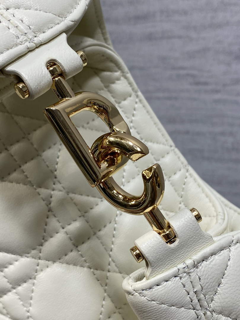 Dior Bucket Bag - White Macrocannage Calfskin M1538 - Default Title - View 5