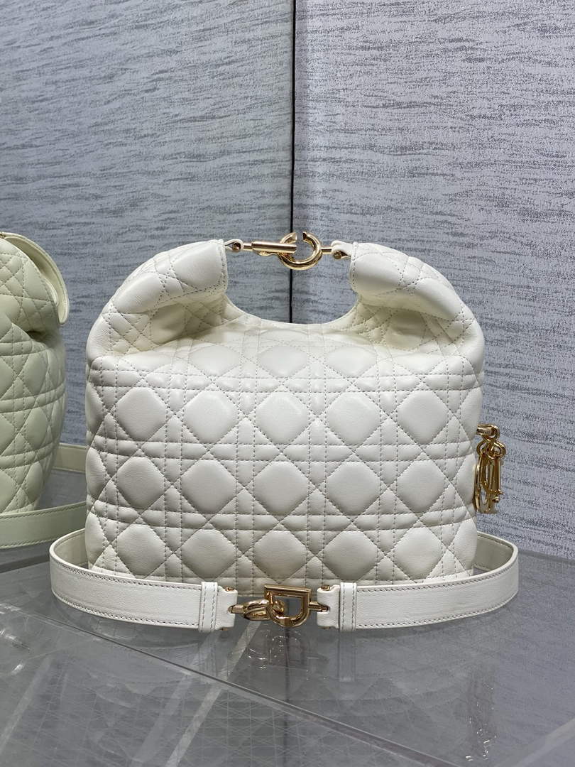 Dior Bucket Bag - White Macrocannage Calfskin M1538 - Default Title - View 6