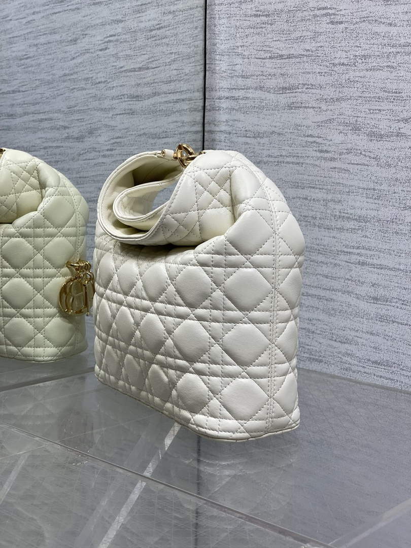 Dior Bucket Bag - White Macrocannage Calfskin M1538 - Default Title - View 7