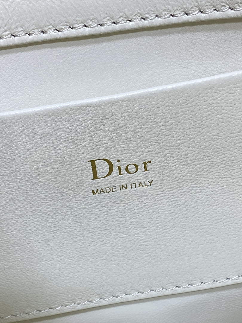 Dior Bucket Bag - White Macrocannage Calfskin M1538 - Default Title - View 10