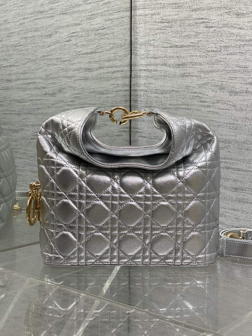 Dior Bucket Bag - Silver Macrocannage Calfskin M1538 - Default Title - View 2