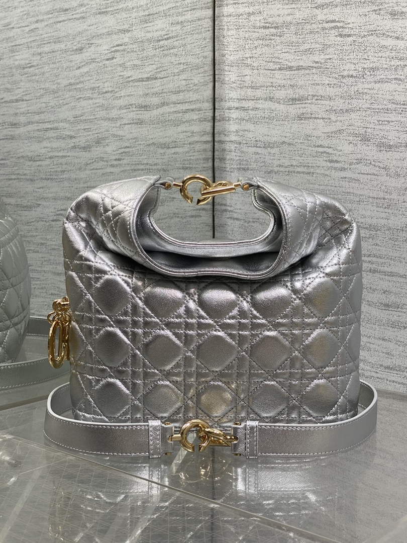 Dior Bucket Bag - Silver Macrocannage Calfskin M1538 - Default Title - View 3
