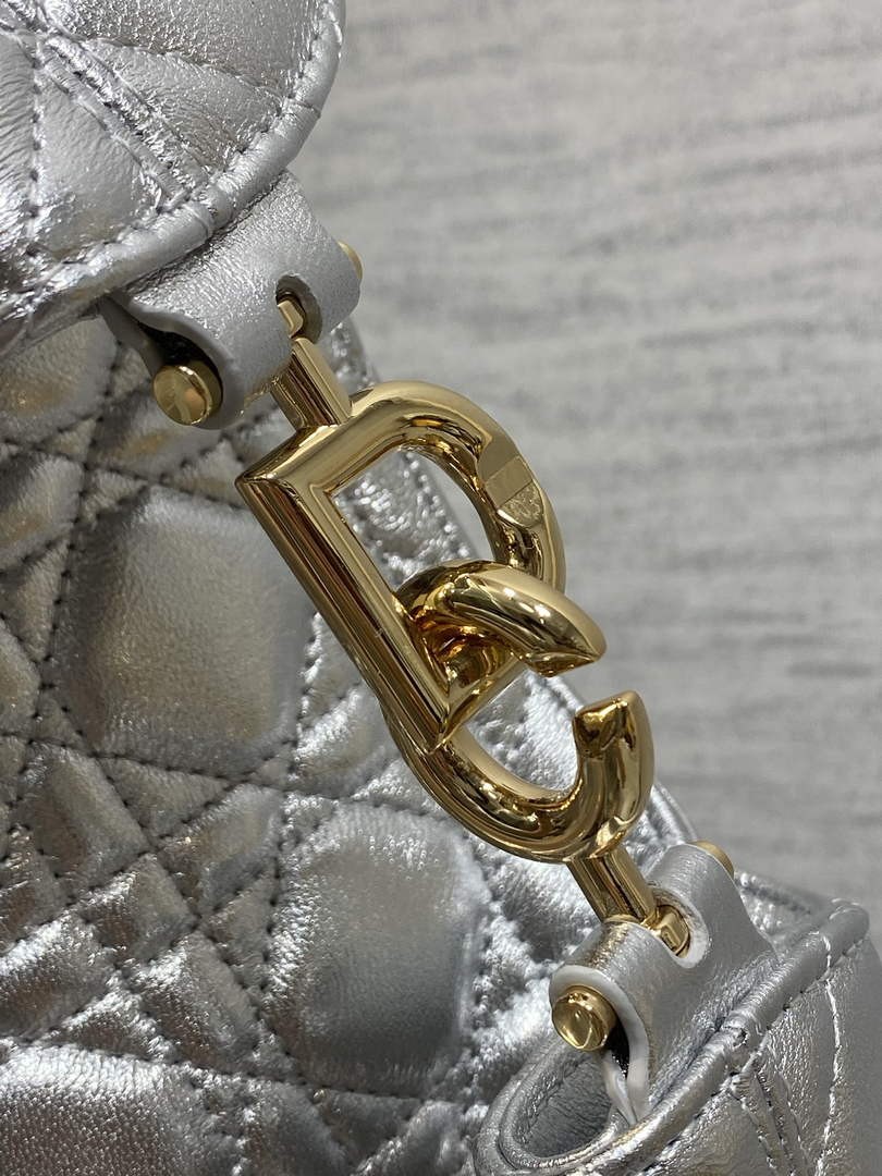 Dior Bucket Bag - Silver Macrocannage Calfskin M1538 - Default Title - View 5