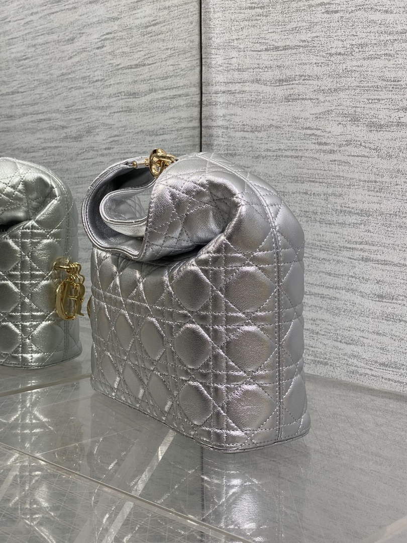 Dior Bucket Bag - Silver Macrocannage Calfskin M1538 - Default Title - View 7