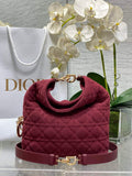 Dior Bucket Bag - Red Macrocannage Suede Goatskin M1538 - Default Title - View 1