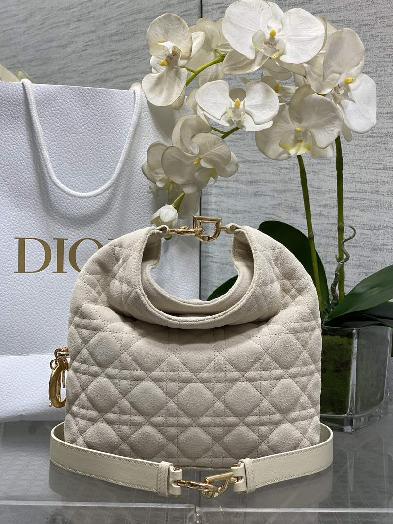 Dior Bucket Bag - Beige Macrocannage Suede Goatskin M1538 - Default Title - View 1