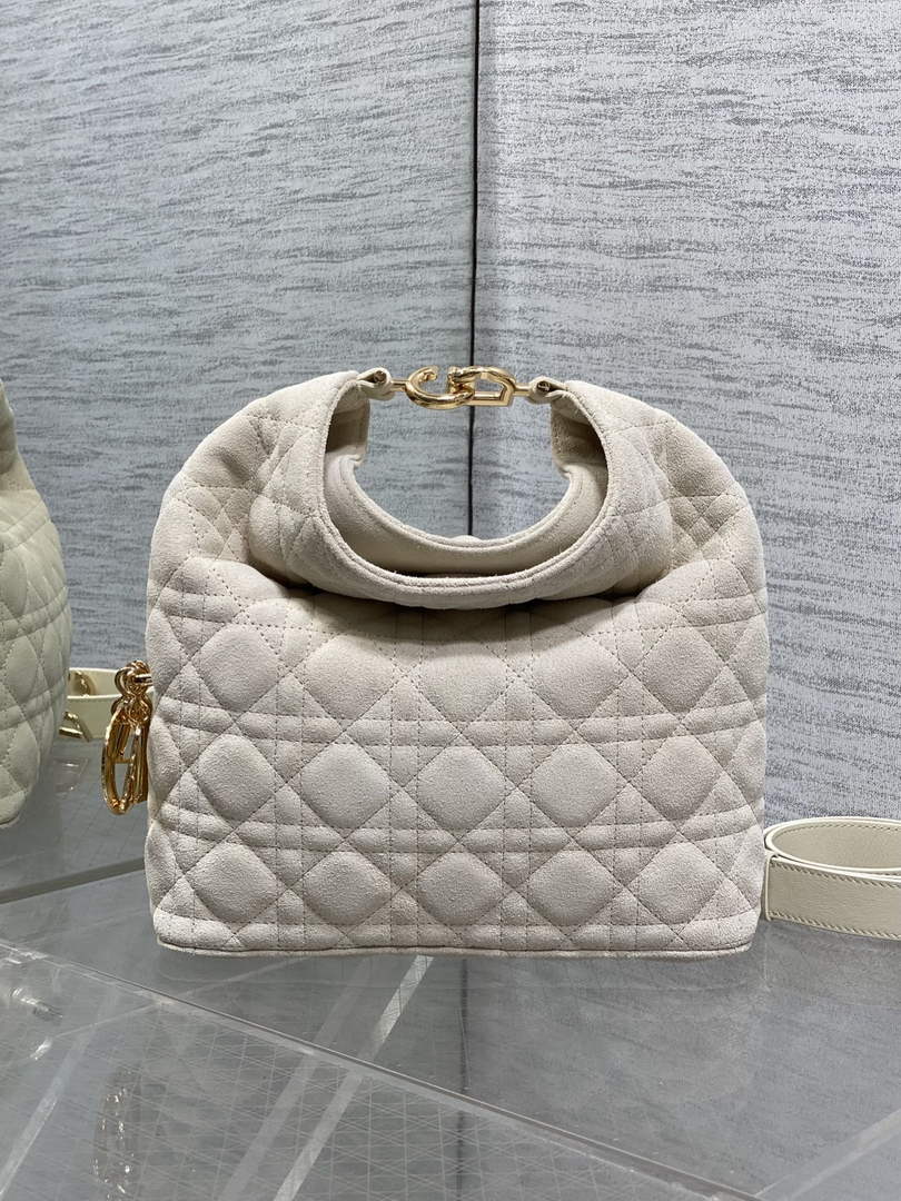Dior Bucket Bag - Beige Macrocannage Suede Goatskin M1538 - Default Title - View 2