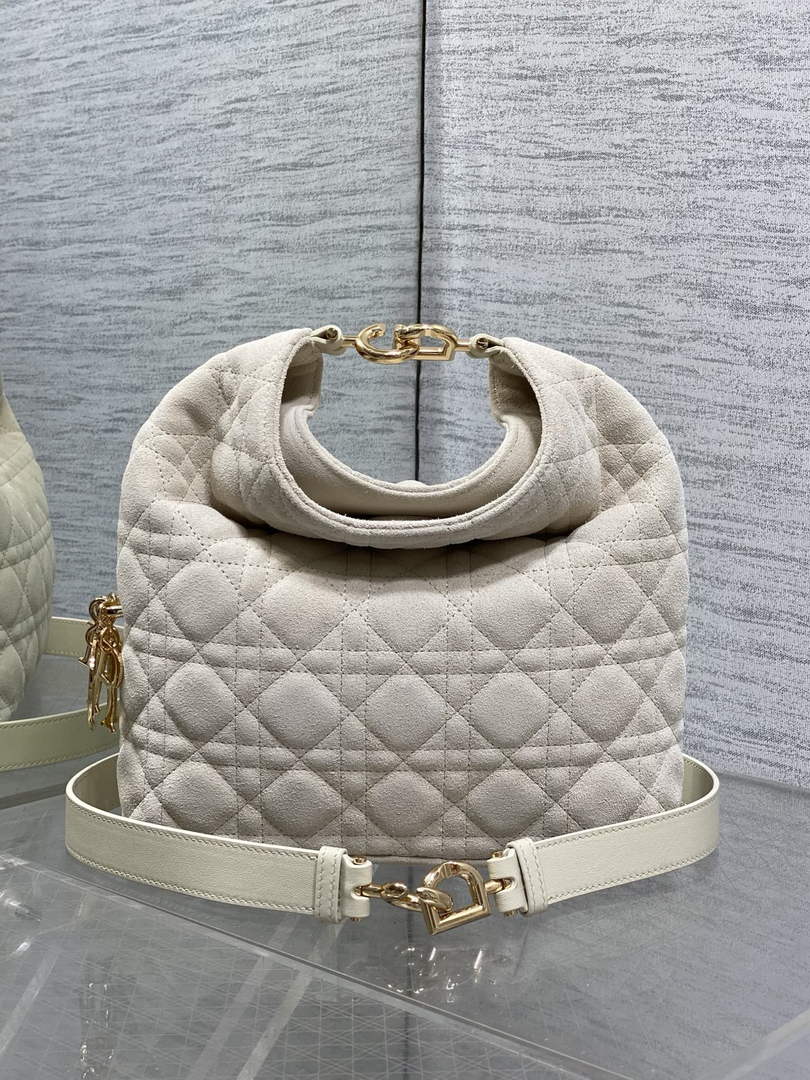 Dior Bucket Bag - Beige Macrocannage Suede Goatskin M1538 - Default Title - View 3