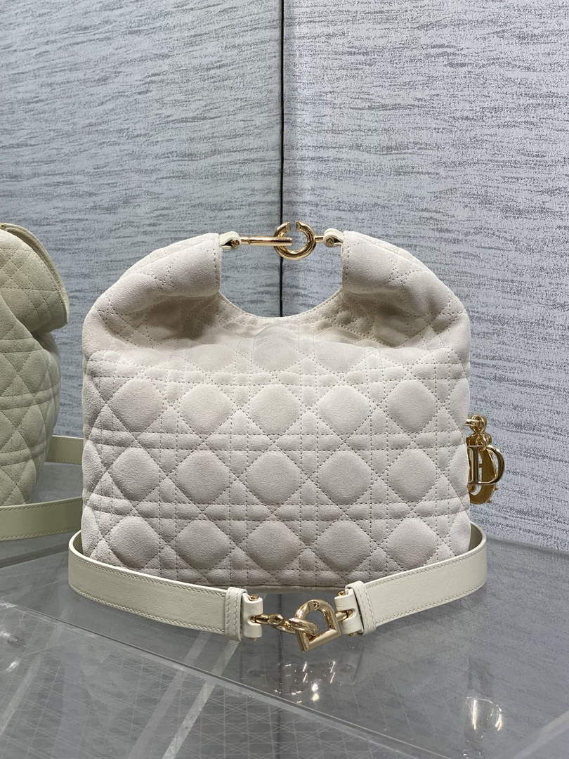 Dior Bucket Bag - Beige Macrocannage Suede Goatskin M1538 - Default Title - View 6