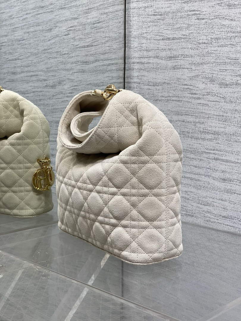 Dior Bucket Bag - Beige Macrocannage Suede Goatskin M1538 - Default Title - View 7