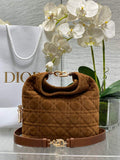 Dior Bucket Bag - Brown Macrocannage Suede Goatskin M1538 - Default Title - View 1