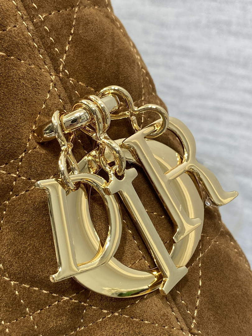 Dior Bucket Bag - Brown Macrocannage Suede Goatskin M1538 - Default Title - View 4