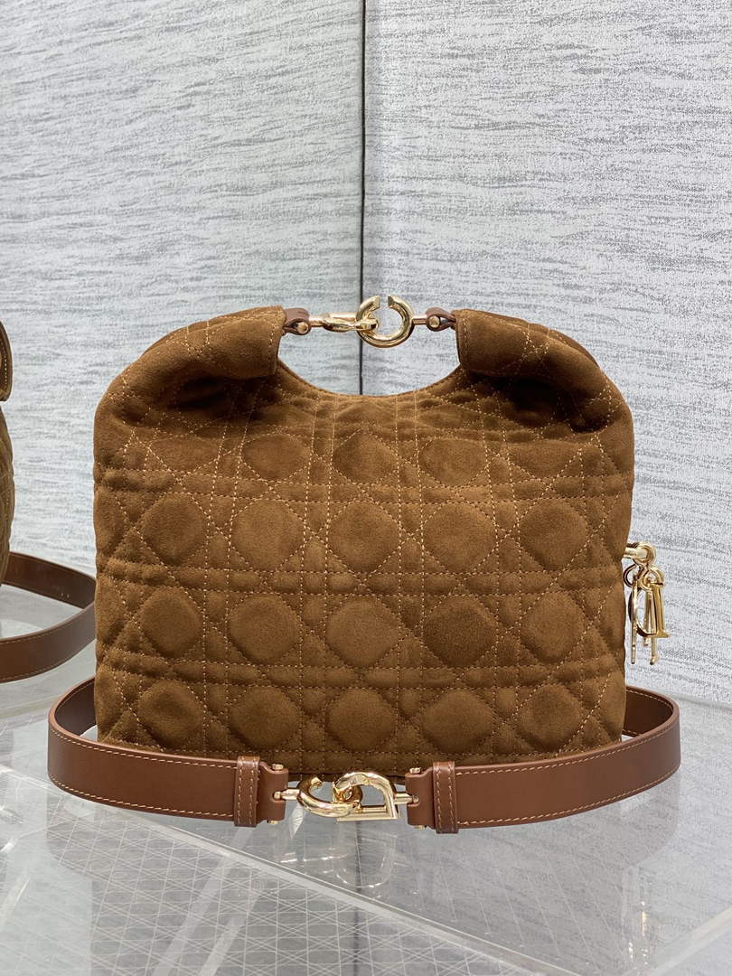 Dior Bucket Bag - Brown Macrocannage Suede Goatskin M1538 - Default Title - View 6