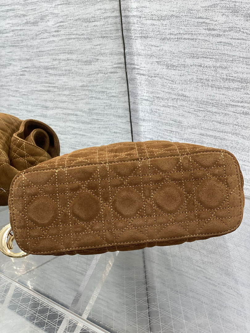 Dior Bucket Bag - Brown Macrocannage Suede Goatskin M1538 - Default Title - View 8