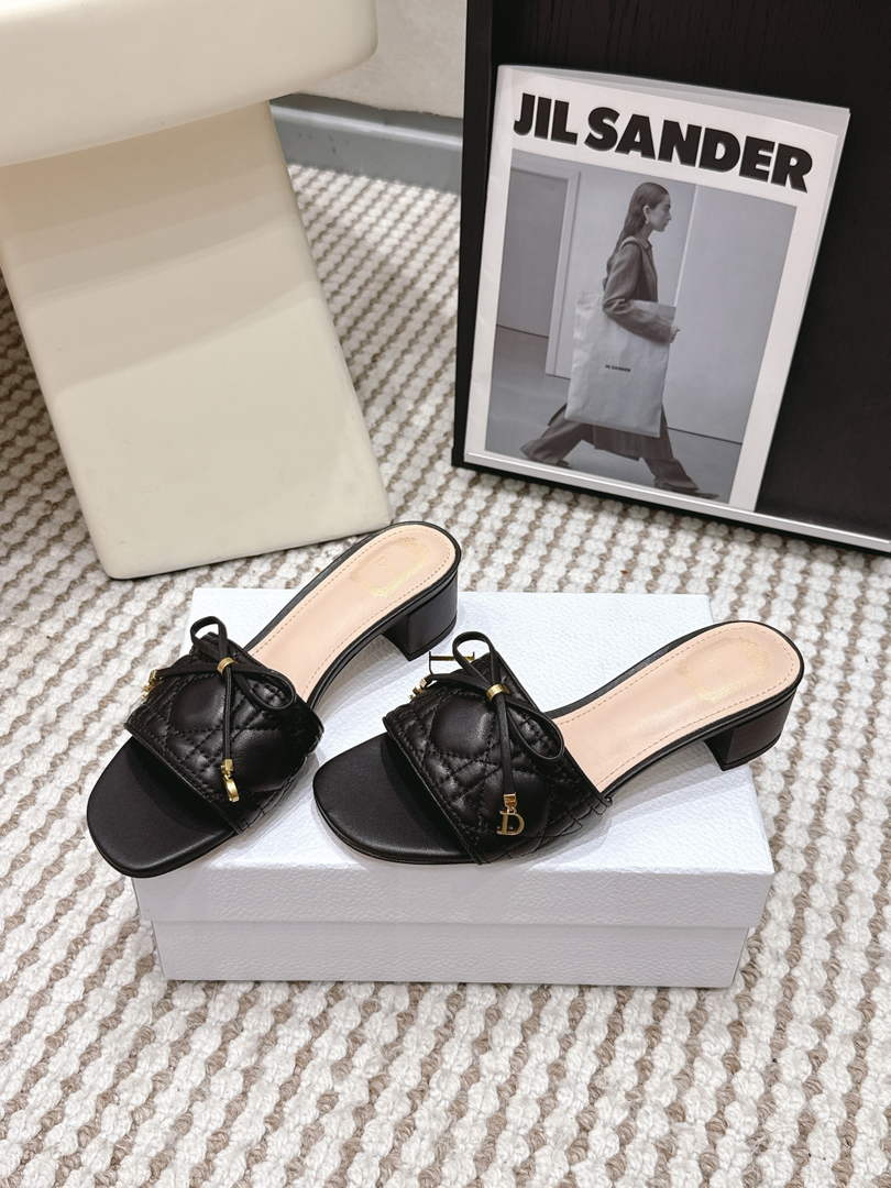Dior Cannage Heeled Slide for Women KCO5462