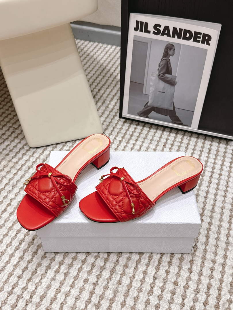 Dior Cannage Heeled Slide for Women KCO5463