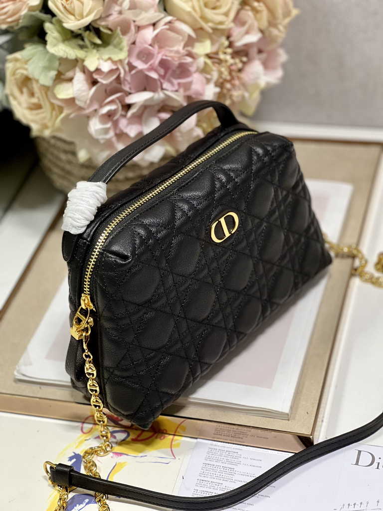 Dior Caro D-Cosy Mini Bag S2169 Black Supple Cannage Calfskin