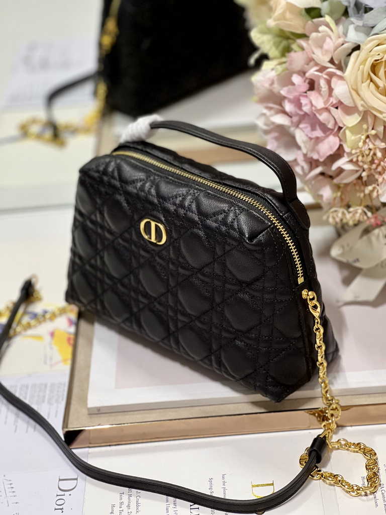 Dior Caro D-Cosy Mini Bag S2169 Black Supple Cannage Calfskin