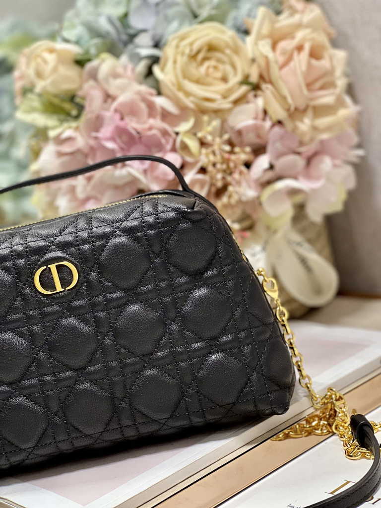 Dior Caro D-Cosy Mini Bag S2169 Black Supple Cannage Calfskin - Default Title - View 4