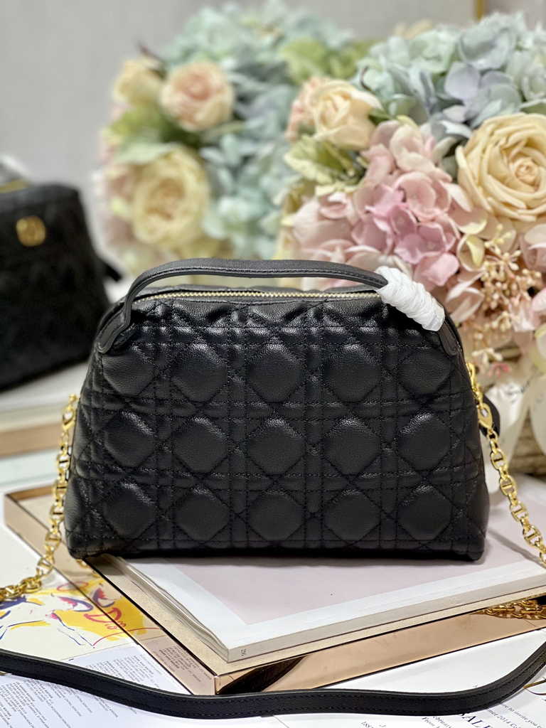 Dior Caro D-Cosy Mini Bag S2169 Black Supple Cannage Calfskin