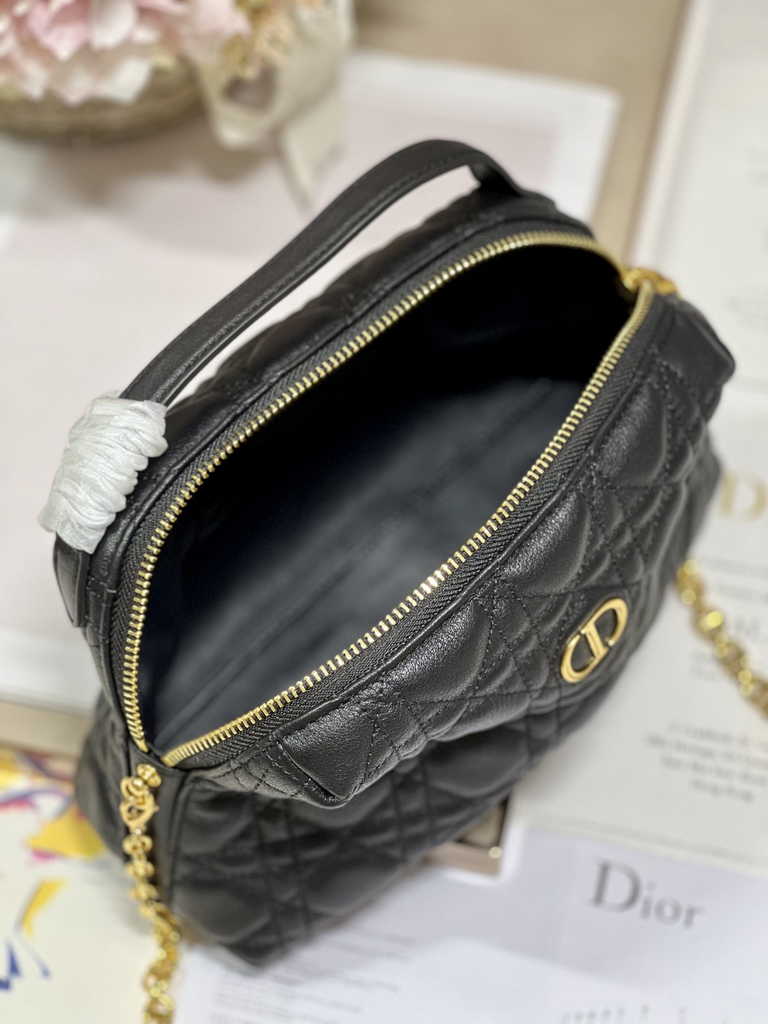Dior Caro D-Cosy Mini Bag S2169 Black Supple Cannage Calfskin