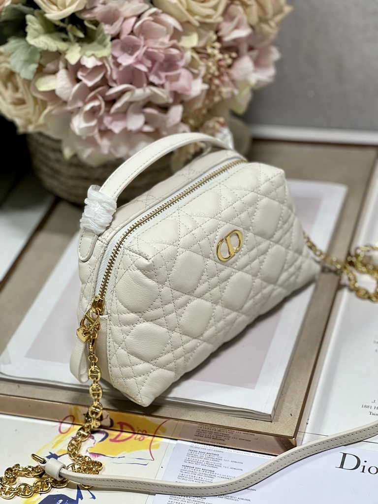 Dior Caro D-Cosy Mini Bag S5163 Beige Supple Cannage Calfskin - Default Title - View 2