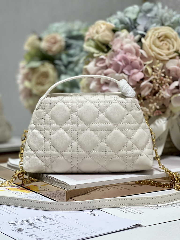 Dior Caro D-Cosy Mini Bag S5163 Beige Supple Cannage Calfskin - Default Title - View 5