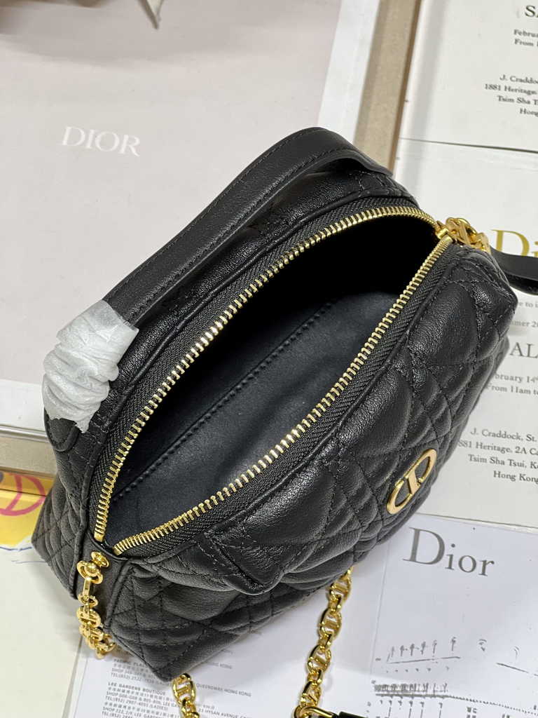 Dior Caro D-Cosy Mini Bag S5163 Black Supple Cannage Calfskin