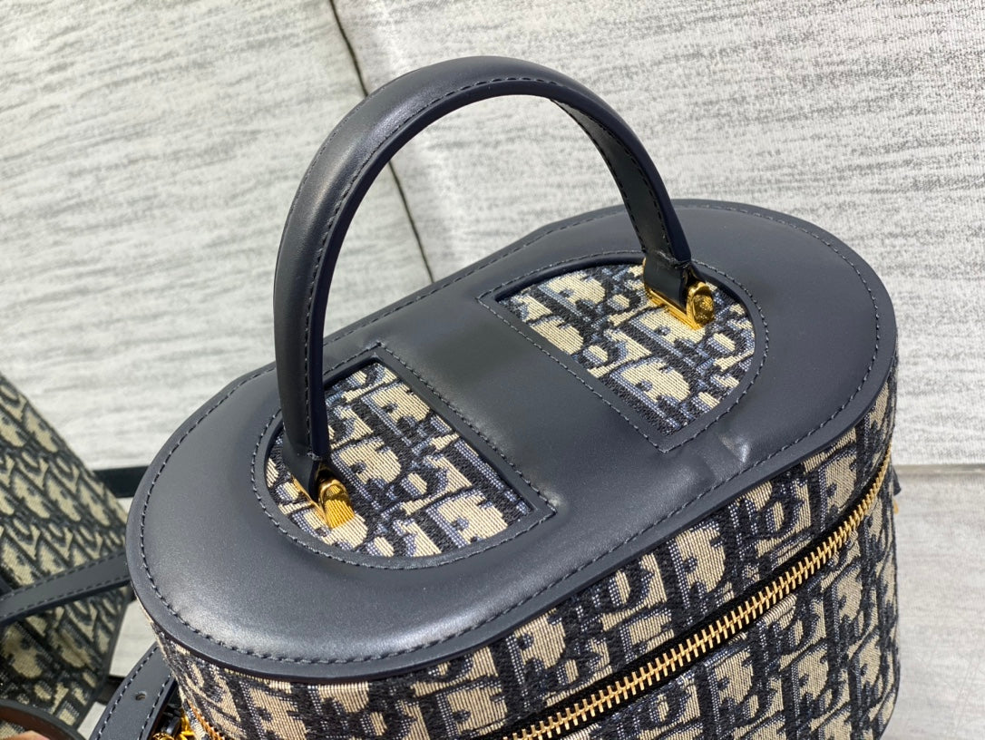 Dior CD Signature Vanity Case S2205 Blue Dior Oblique Jacquard - Default Title - View 3